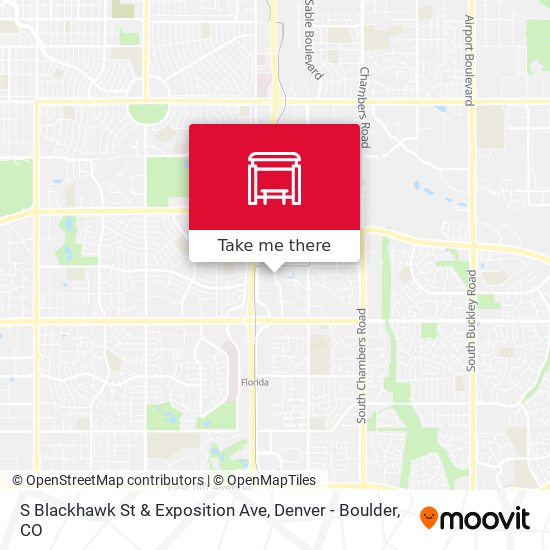 S Blackhawk St & Exposition Ave map