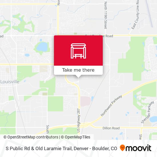 S Public Rd & Old Laramie Trail map