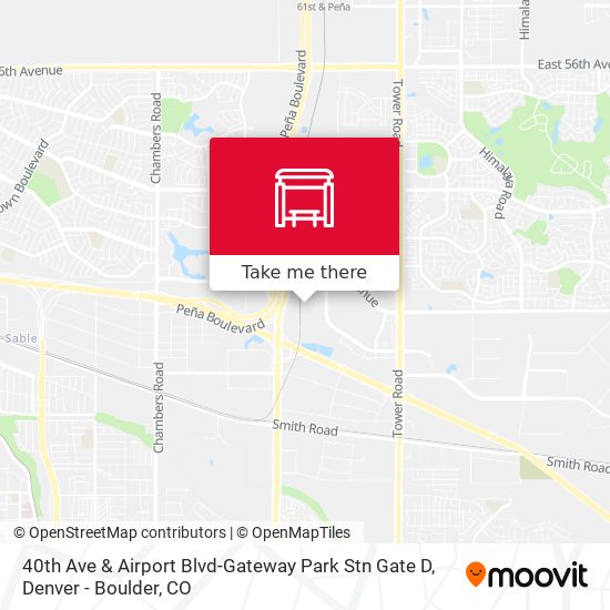 Mapa de 40th Ave & Airport Blvd-Gateway Park Stn Gate D