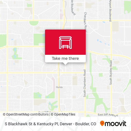 S Blackhawk St & Kentucky Pl map