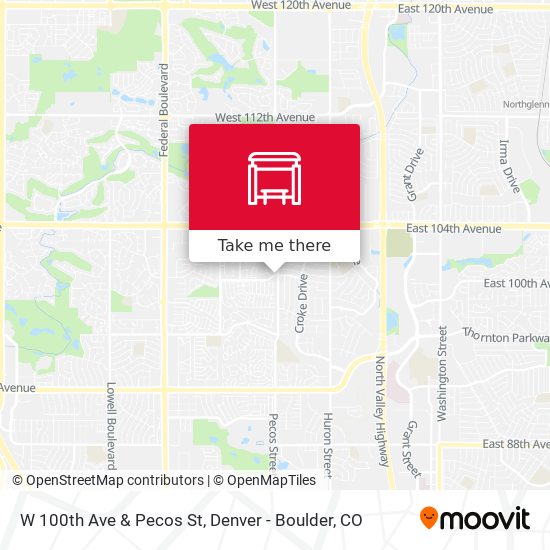 W 100th Ave & Pecos St map