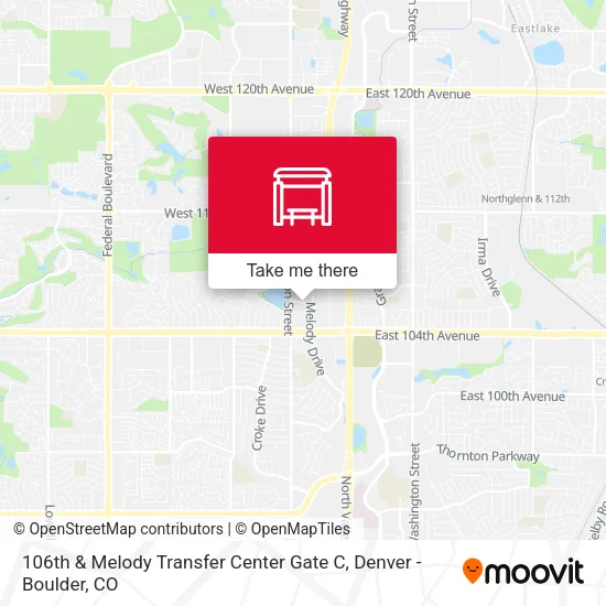 106th & Melody Transfer Center Gate C map