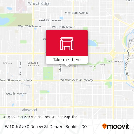 W 10th Ave & Depew St map