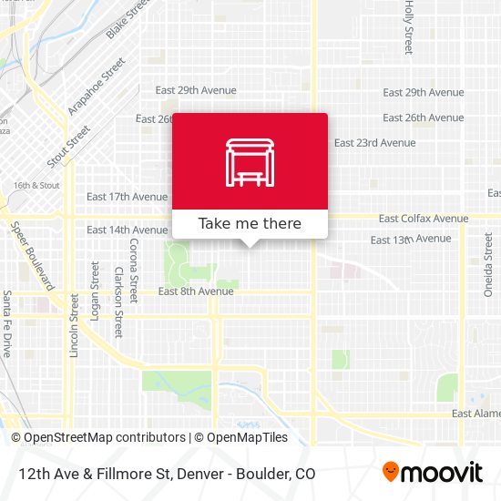 12th Ave & Fillmore St map