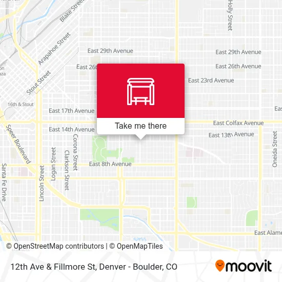 12th Ave & Fillmore St map