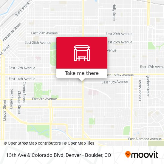 13th Ave & Colorado Blvd map