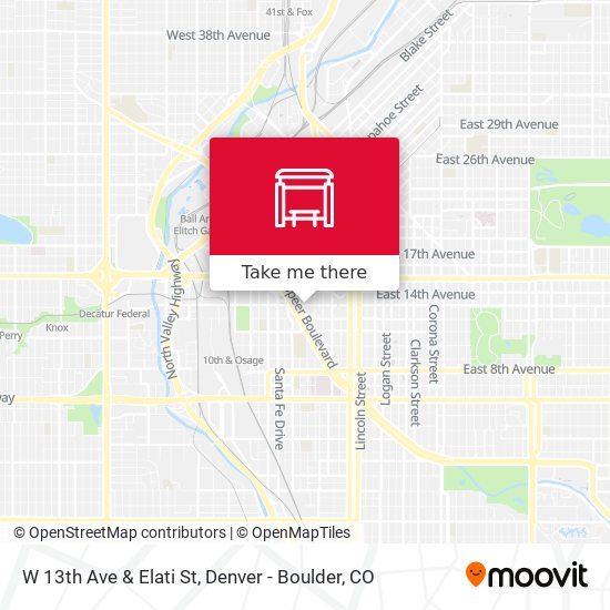 W 13th Ave & Elati St map