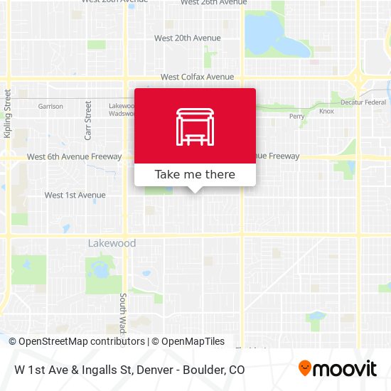 W 1st Ave & Ingalls St map