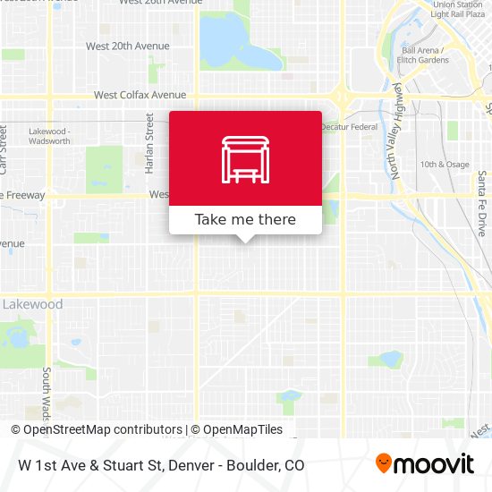W 1st Ave & Stuart St map