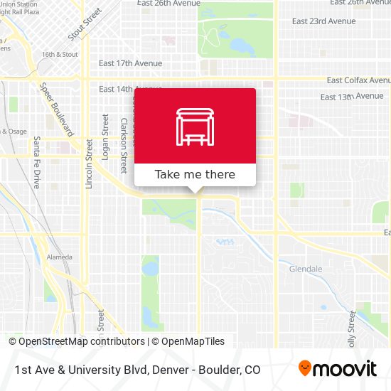 1st Ave & University Blvd map