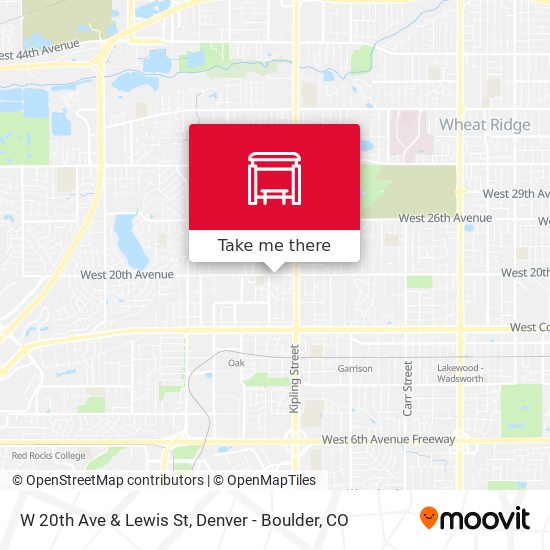 W 20th Ave & Lewis St map