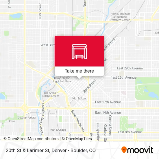 20th St & Larimer St map