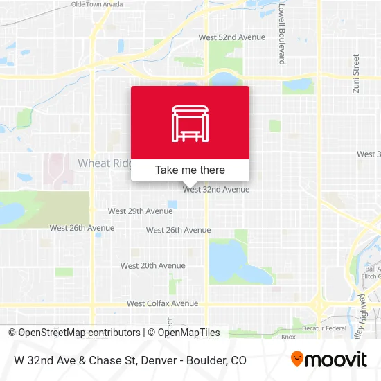 W 32nd Ave & Chase St map