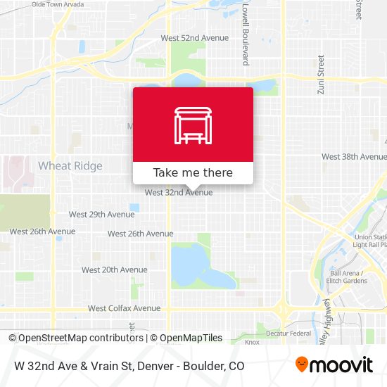 W 32nd Ave & Vrain St map