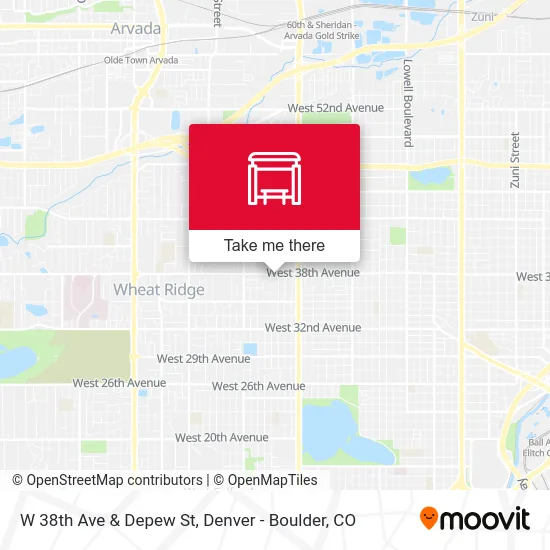 W 38th Ave & Depew St map