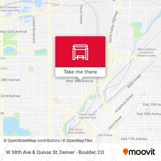 W 38th Ave & Quivas St map