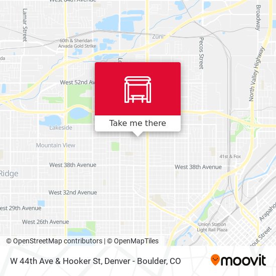 W 44th Ave & Hooker St map