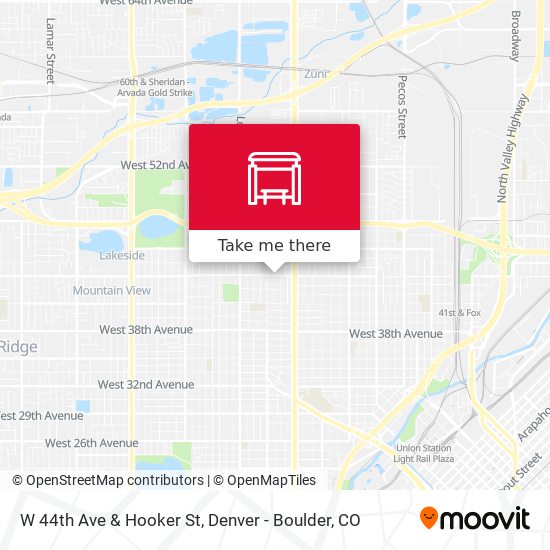 W 44th Ave & Hooker St map