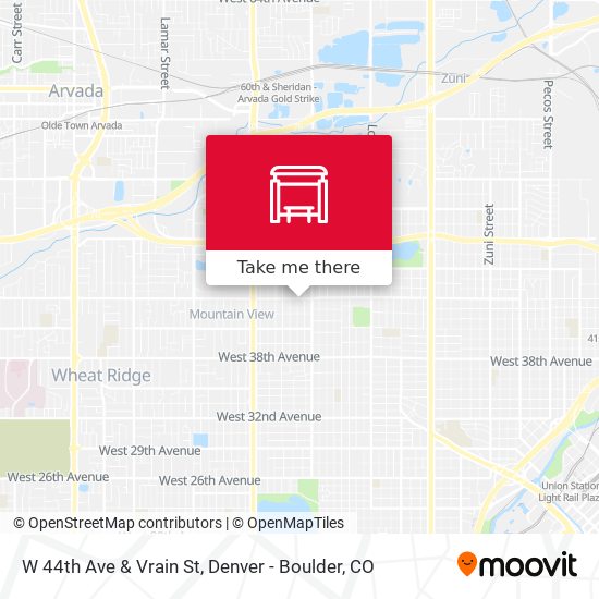 W 44th Ave & Vrain St map