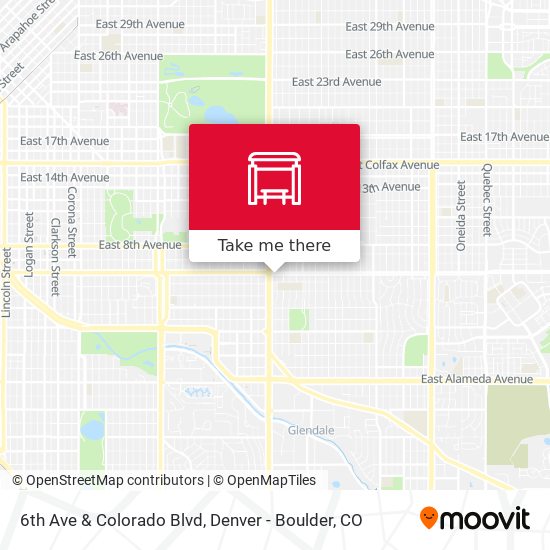 Mapa de 6th Ave & Colorado Blvd