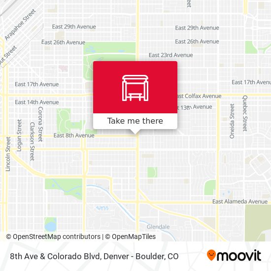 Mapa de 8th Ave & Colorado Blvd