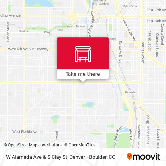 W Alameda Ave & S Clay St map