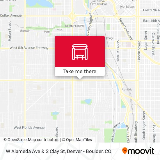 W Alameda Ave & S Clay St map