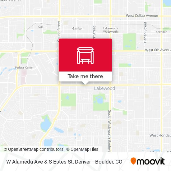 W Alameda Ave & S Estes St map