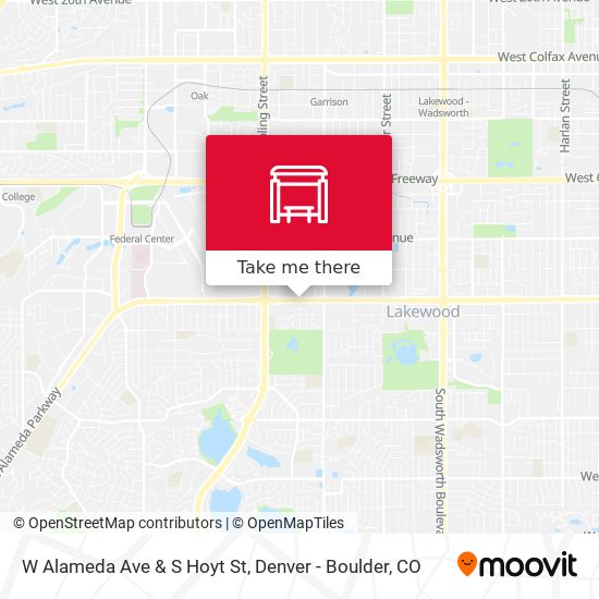 W Alameda Ave & S Hoyt St map