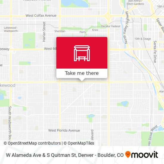 W Alameda Ave & S Quitman St map