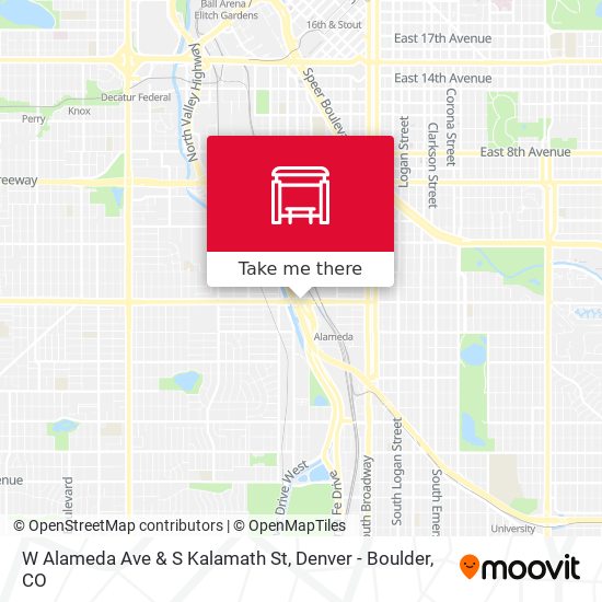 W Alameda Ave & S Kalamath St map