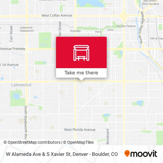 W Alameda Ave & S Xavier St map