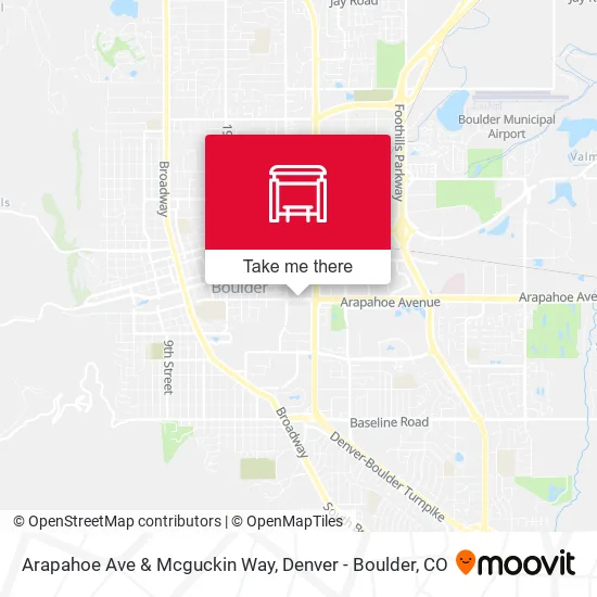 Mapa de Arapahoe Ave & Mcguckin Way