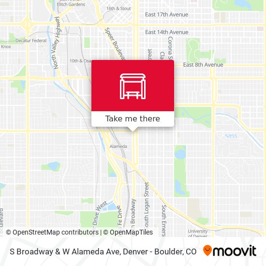 S Broadway & W Alameda Ave map