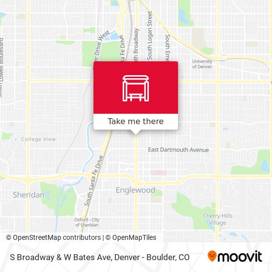 S Broadway & W Bates Ave map