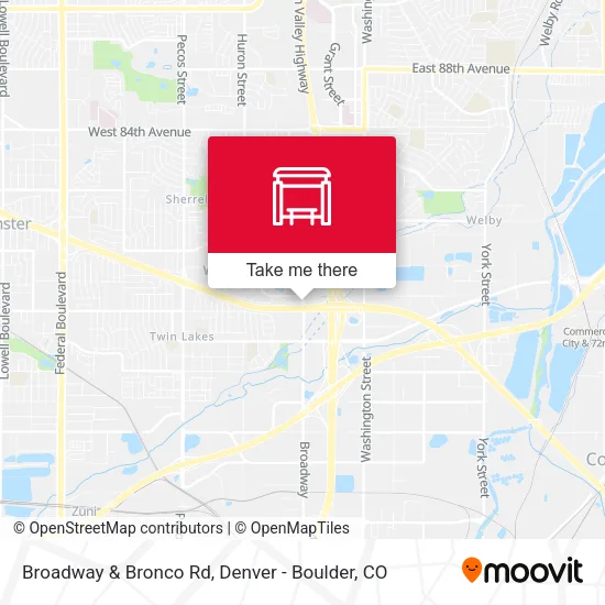 Broadway & Bronco Rd map