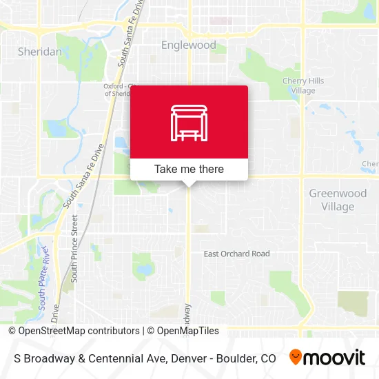 Mapa de S Broadway & Centennial Ave
