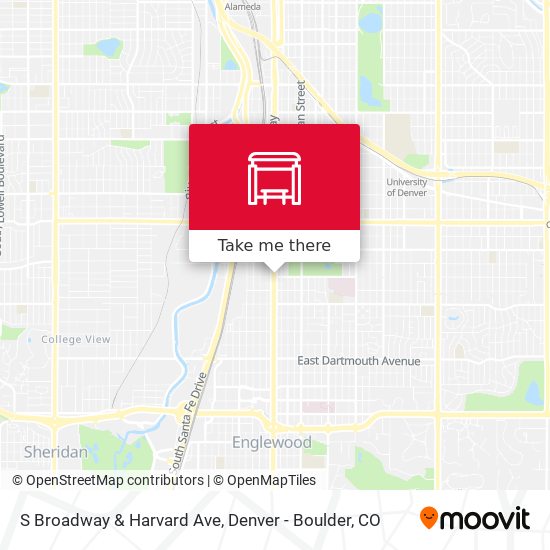 S Broadway & Harvard Ave map