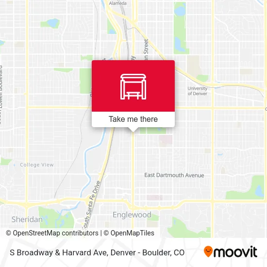 S Broadway & Harvard Ave map