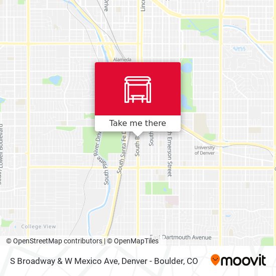 S Broadway & W Mexico Ave map