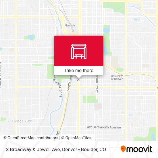 S Broadway & Jewell Ave map