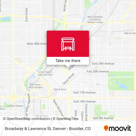 Broadway & Lawrence St map