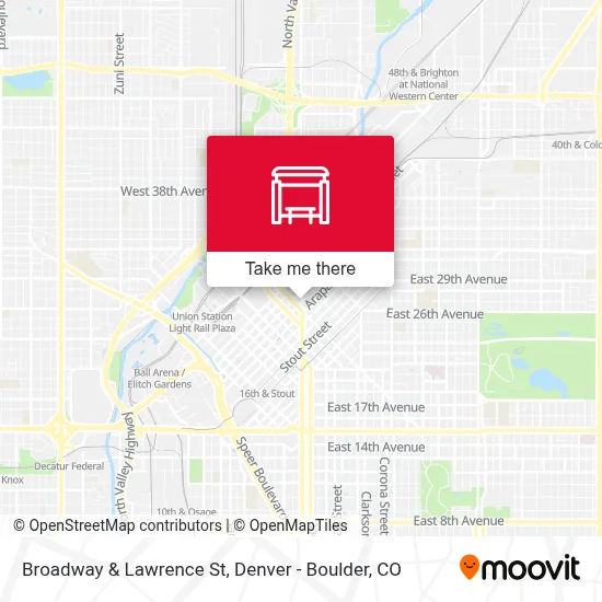 Broadway & Lawrence St map