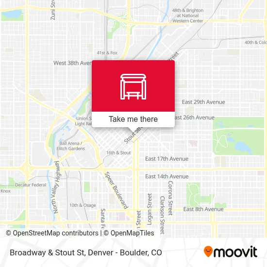 Broadway & Stout St map