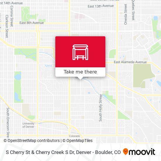 Mapa de S Cherry St & Cherry Creek S Dr