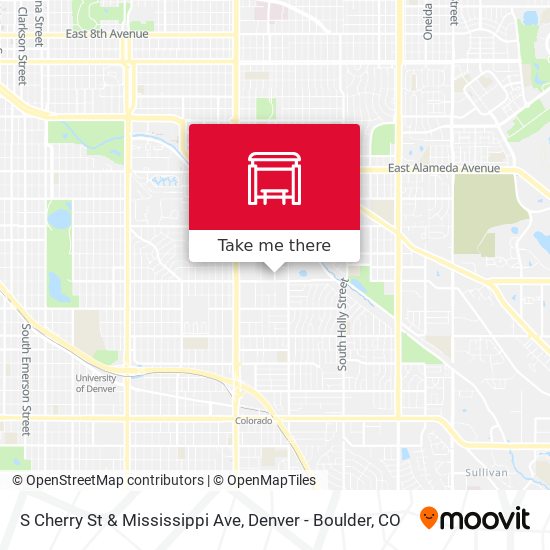 S Cherry St & Mississippi Ave map
