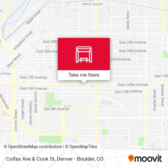 Colfax Ave & Cook St map