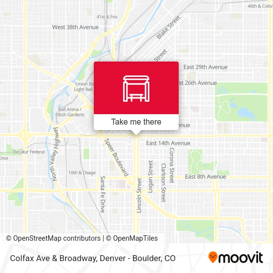 Colfax Ave & Broadway map