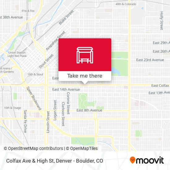 Colfax Ave & High St map