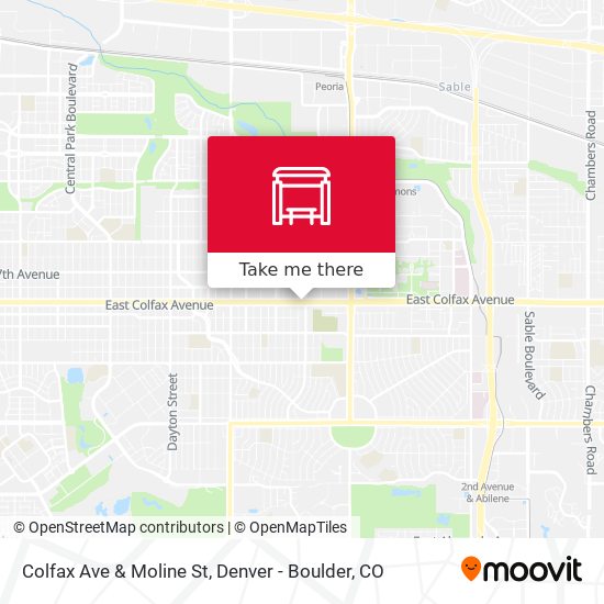 Colfax Ave & Moline St map